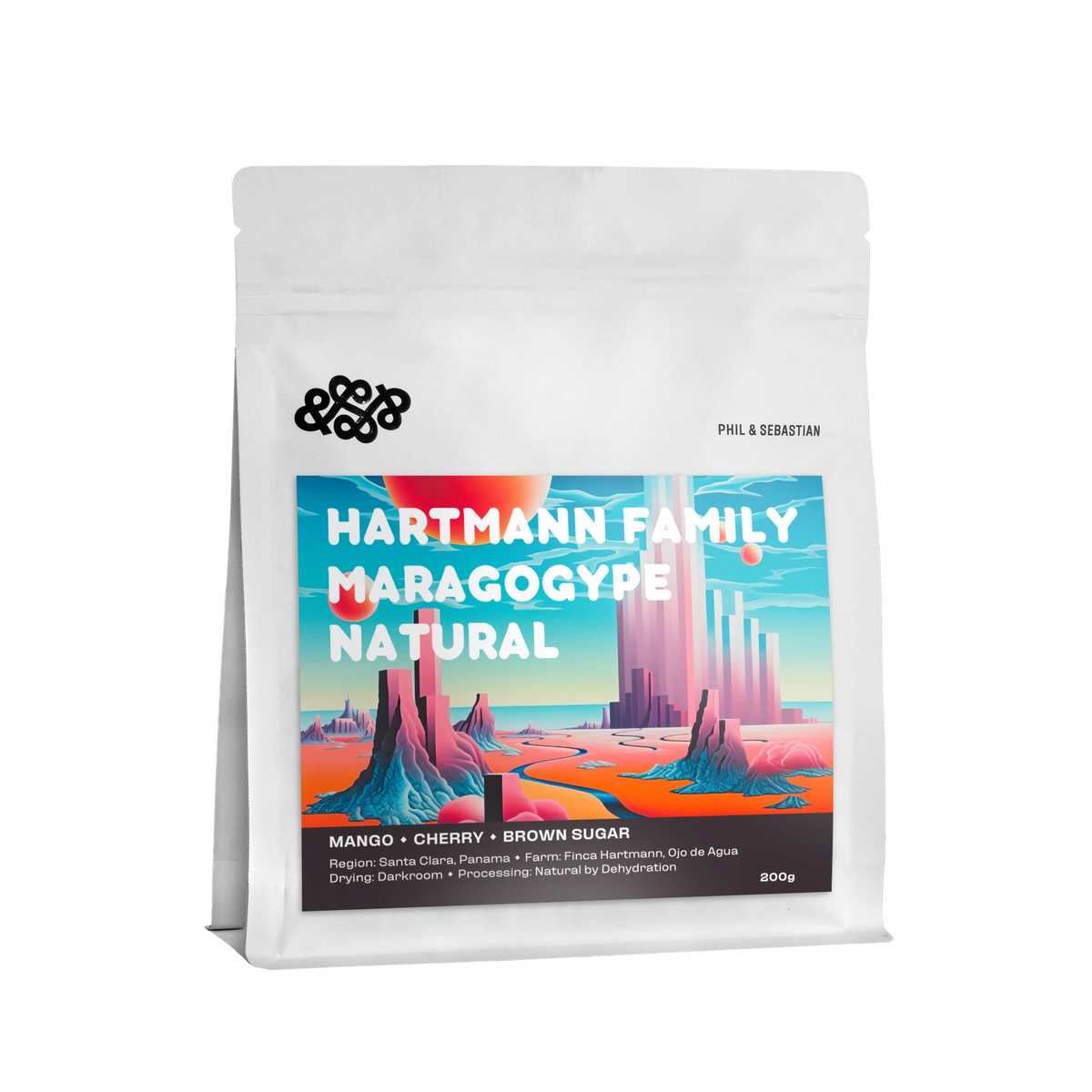 Coffee packaging for Phil & Sebastian – Hartmann Family Maragogype Natural – Panama