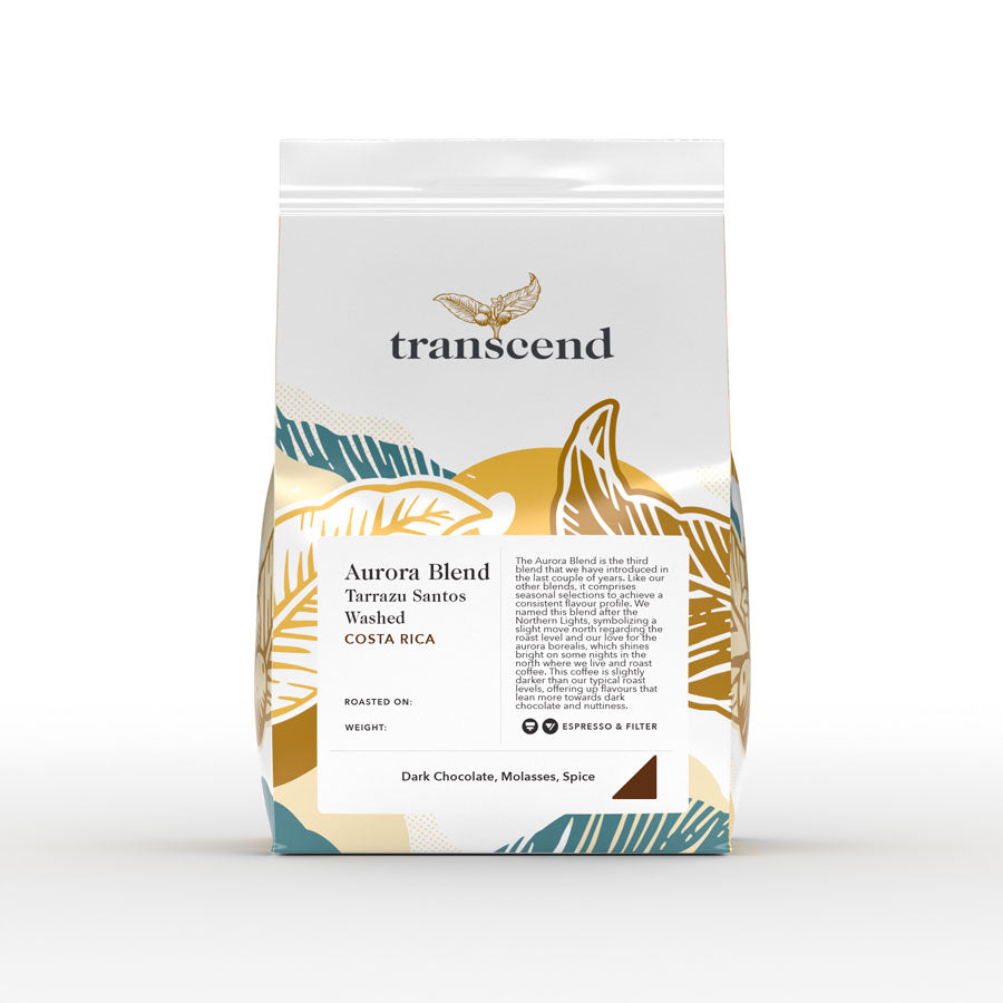 Coffee packaging for Transcend - Aurora Blend