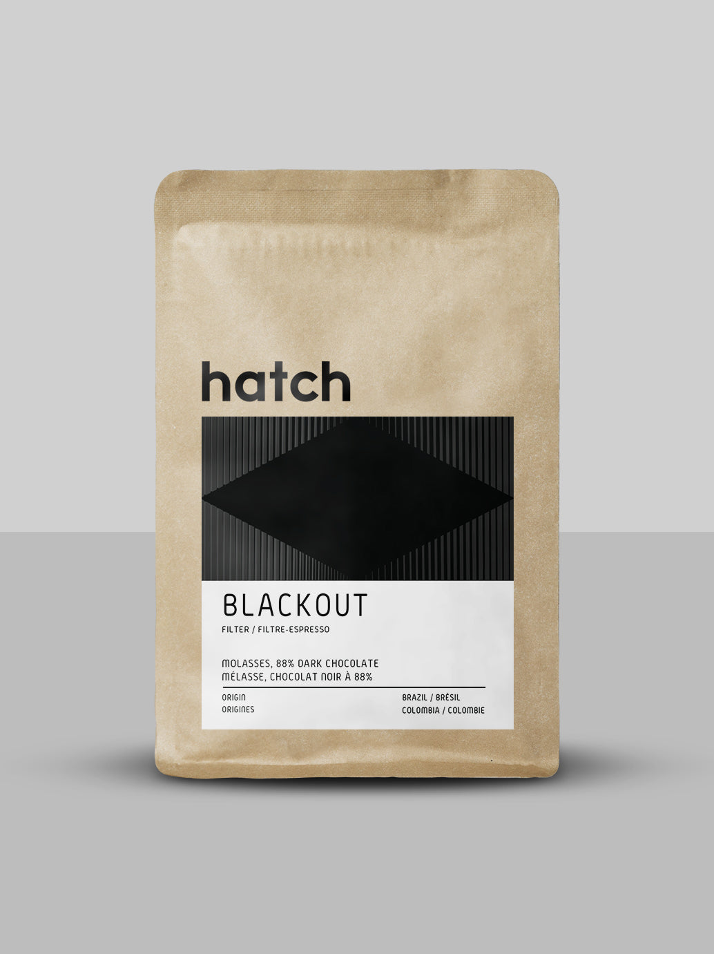 Hatch Blackout whole bean specialty coffee bag, 300g