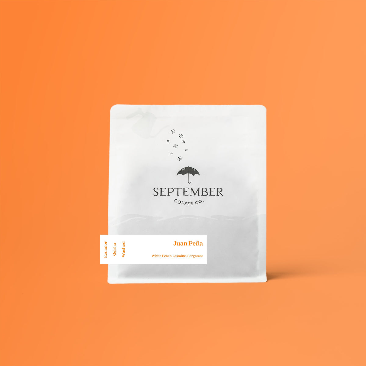 Coffee packaging for SEPTEMBER - Juan Peña - Ecuador Washed Geisha