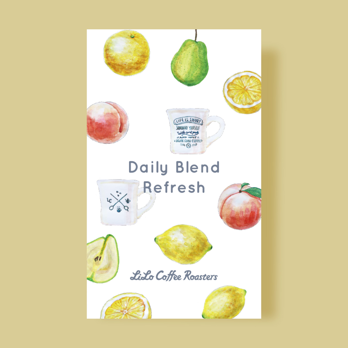 Illustrated tasting notes label for LILO - Refresh Blend - Tanzania, Ethiopia