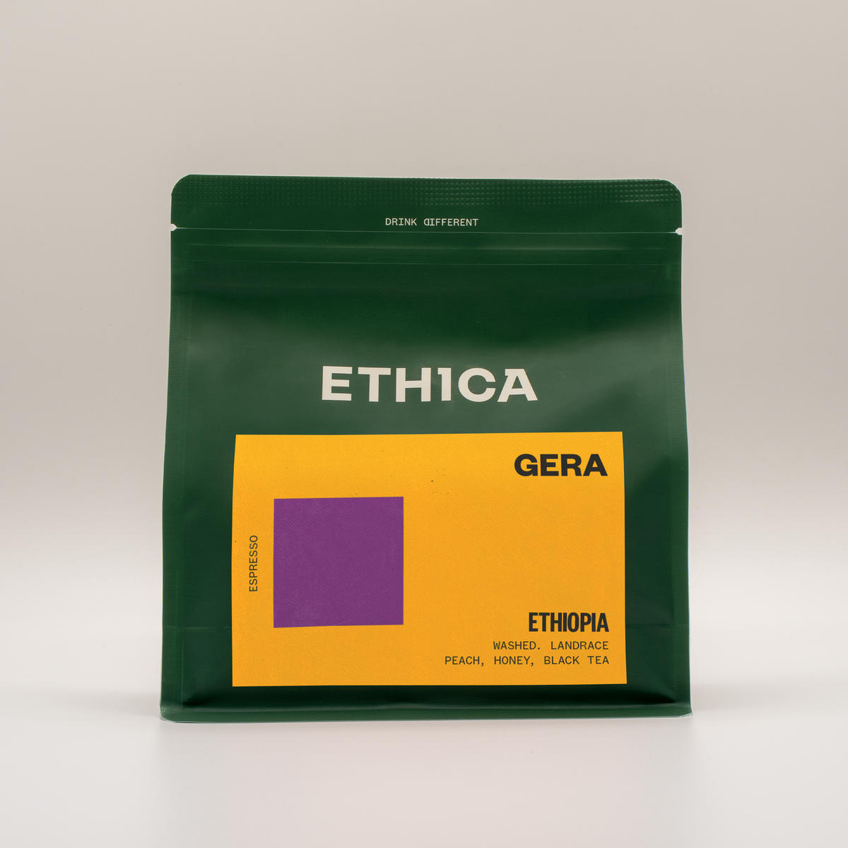 Coffee packaging for Ethica Coffee Roasters - Ethiopia Agaro Gera Washed Espresso