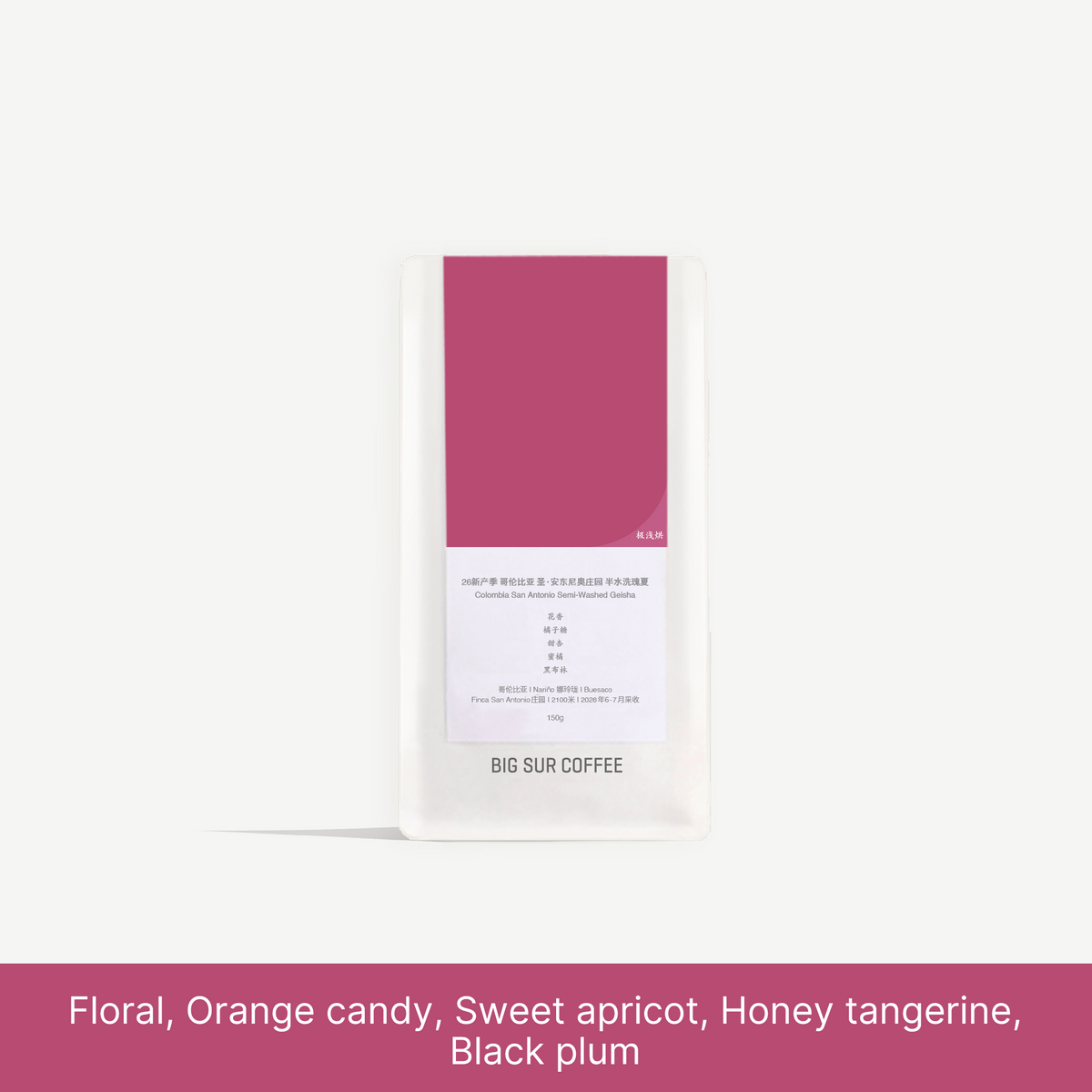 Big Sur Coffee - San Antonio Geisha - Colombia - Semi-Washed