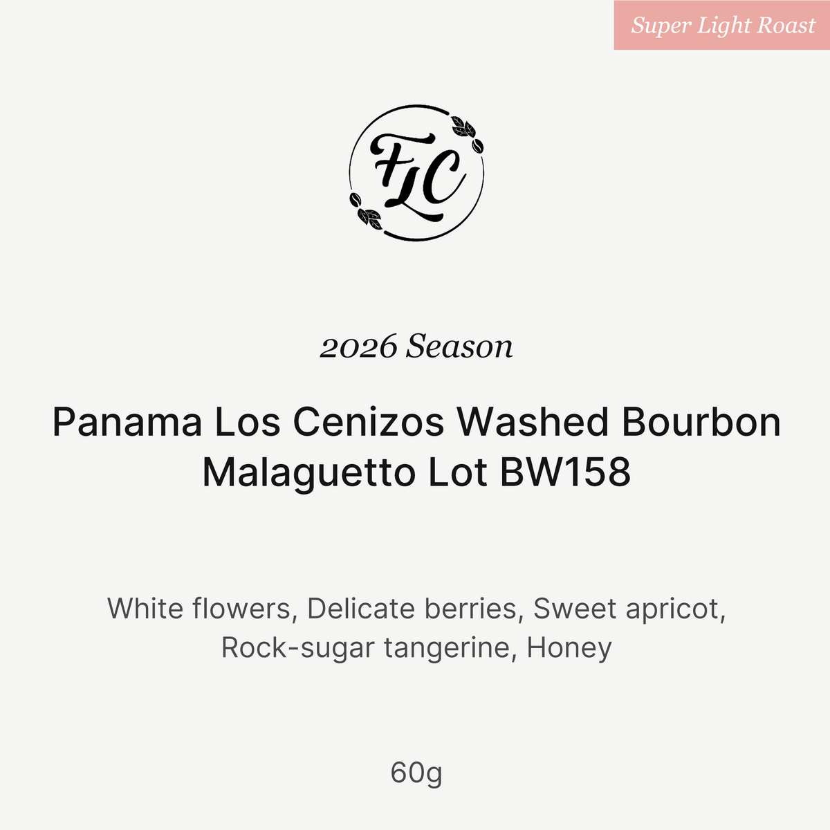 Big Sur Coffee - Los Cenizos Bourbon Malaguetto BW158 - Panama - Washed