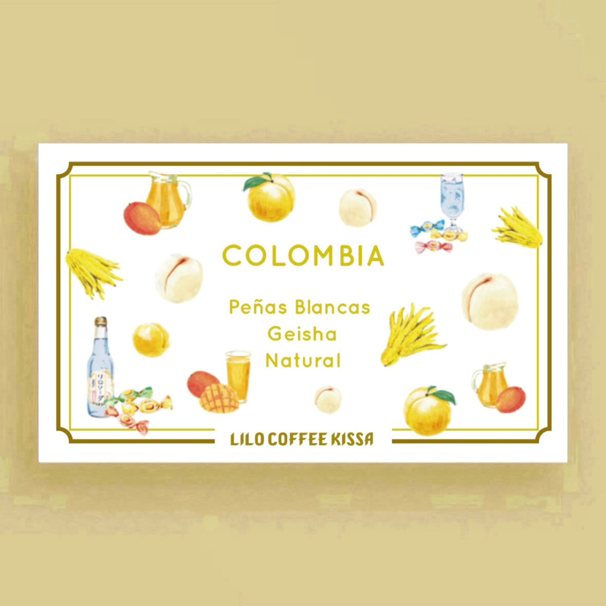 Official LiLo coffee label for LiLo Coffee Roasters – Kissa Peñas Blancas Geisha – Colombia – Natural – 200g