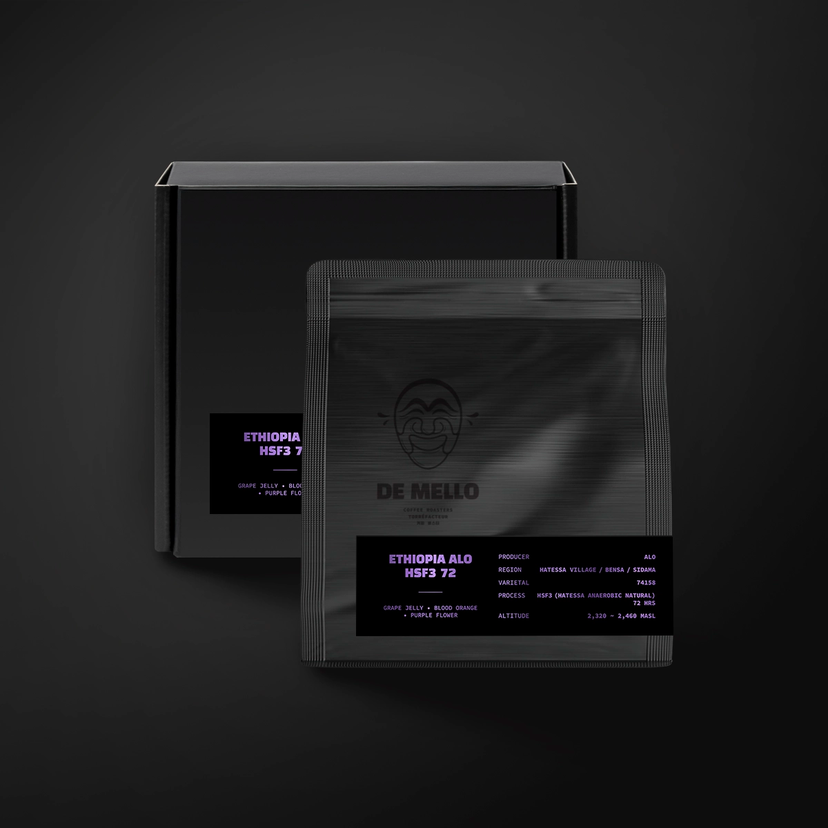 Coffee packaging for DE MELLO - Ethiopia Alo HSF3 72