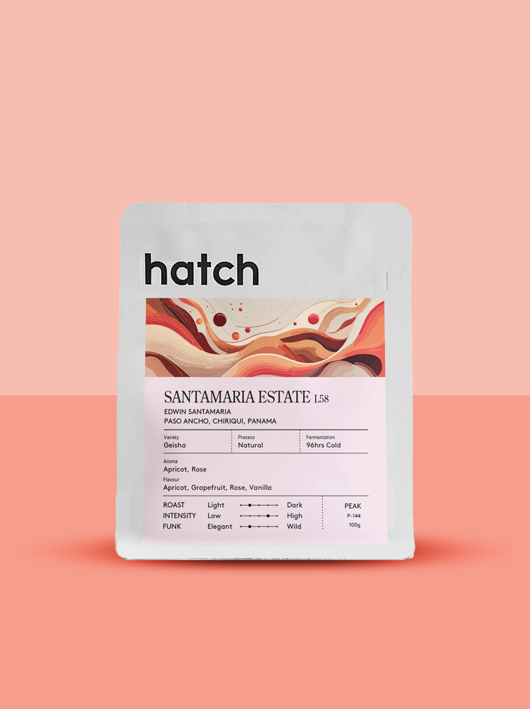 Coffee packaging for Hatch Coffee – Santamaria Estate - Panama - Geisha Natural L58