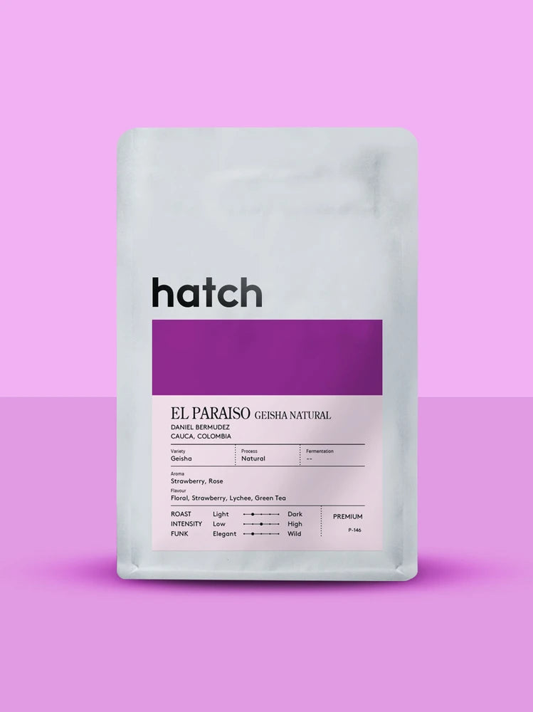 Coffee packaging for Hatch Coffee – El Paraiso - Colombia - Geisha Natural
