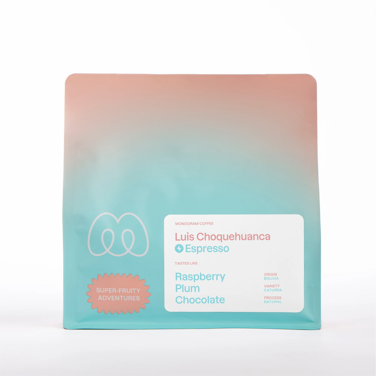 Coffee packaging for Monogram Coffee - Luis Choquehuanca Natural Espresso