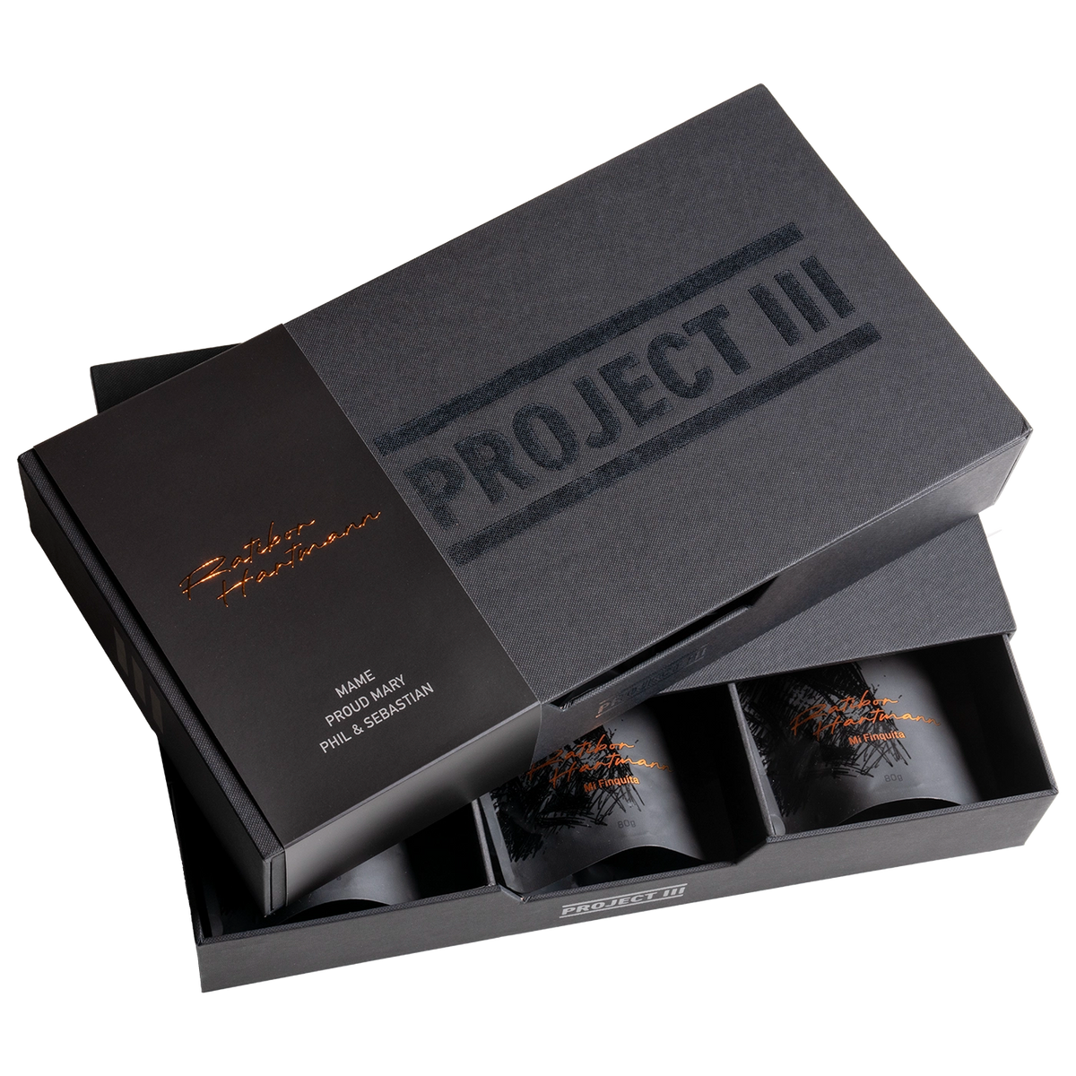 Project III Release 2 box with MAME, Proud Mary and Phil & Sebastian coffees