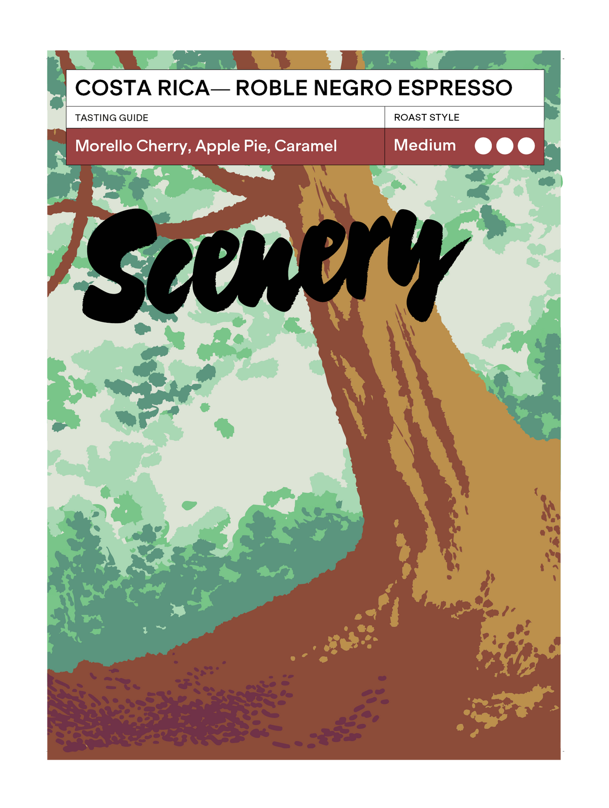 Scenery Roble Negro Espresso 200g whole bean coffee