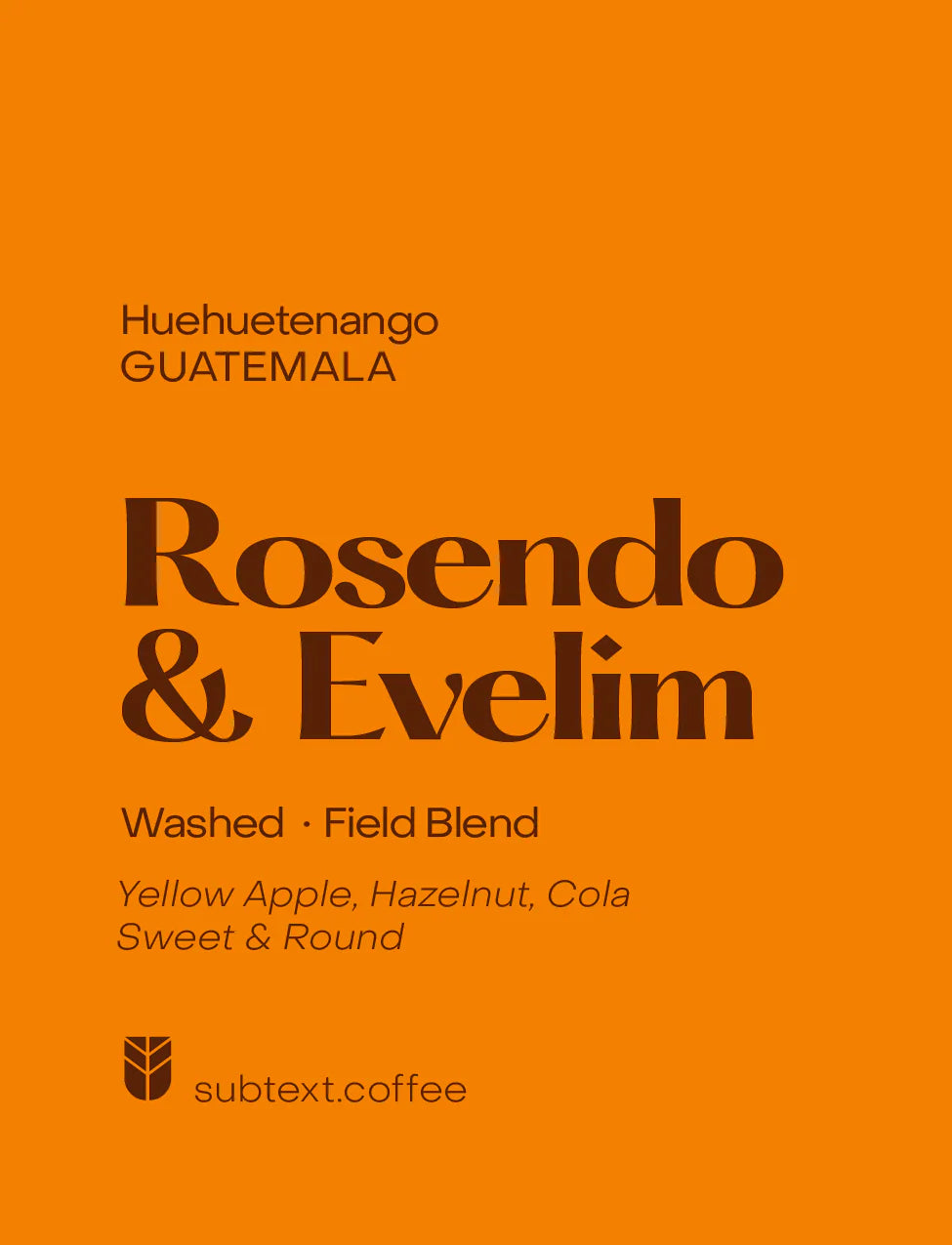 Subtext Coffee Roasters - Guatemala Rosendo & Evelim