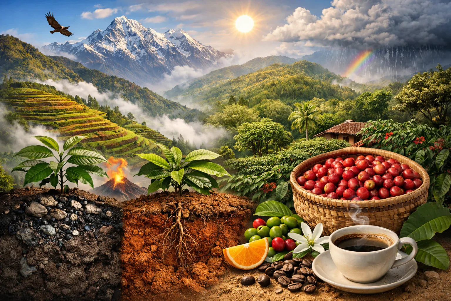 Comment l’altitude, le sol et le climat façonnent les profils aromatiques du café
