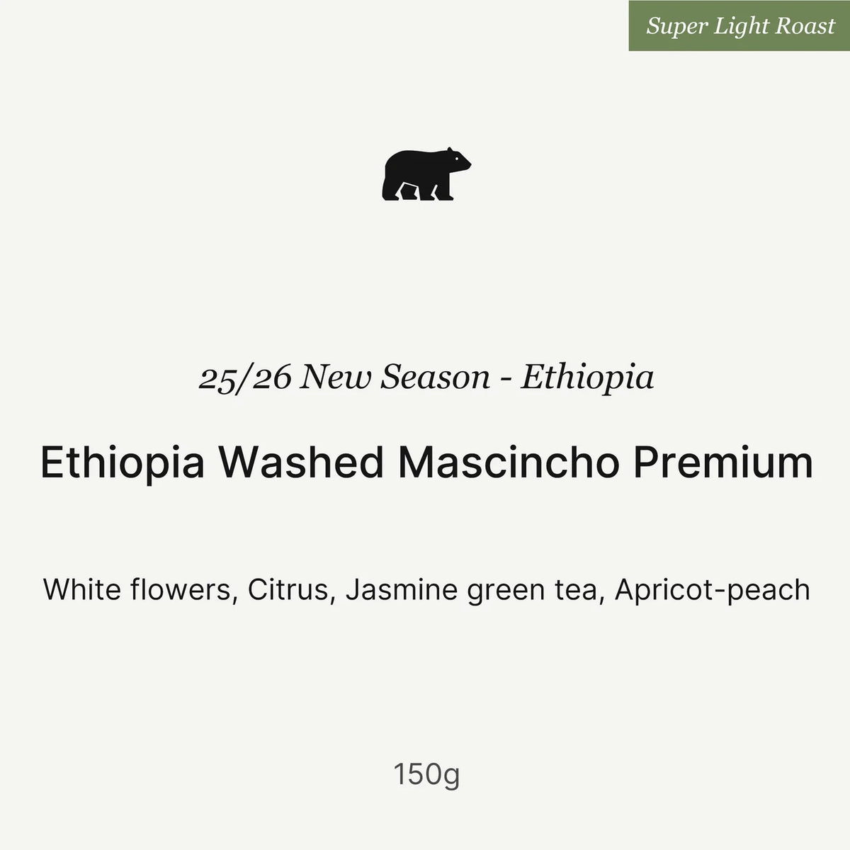 Big Sur Coffee - Mascincho G1 Premium - 25/26 New Season - Ethiopia - Washed