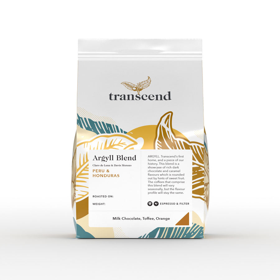 Coffee packaging for Transcend Coffee - Argyll Blend