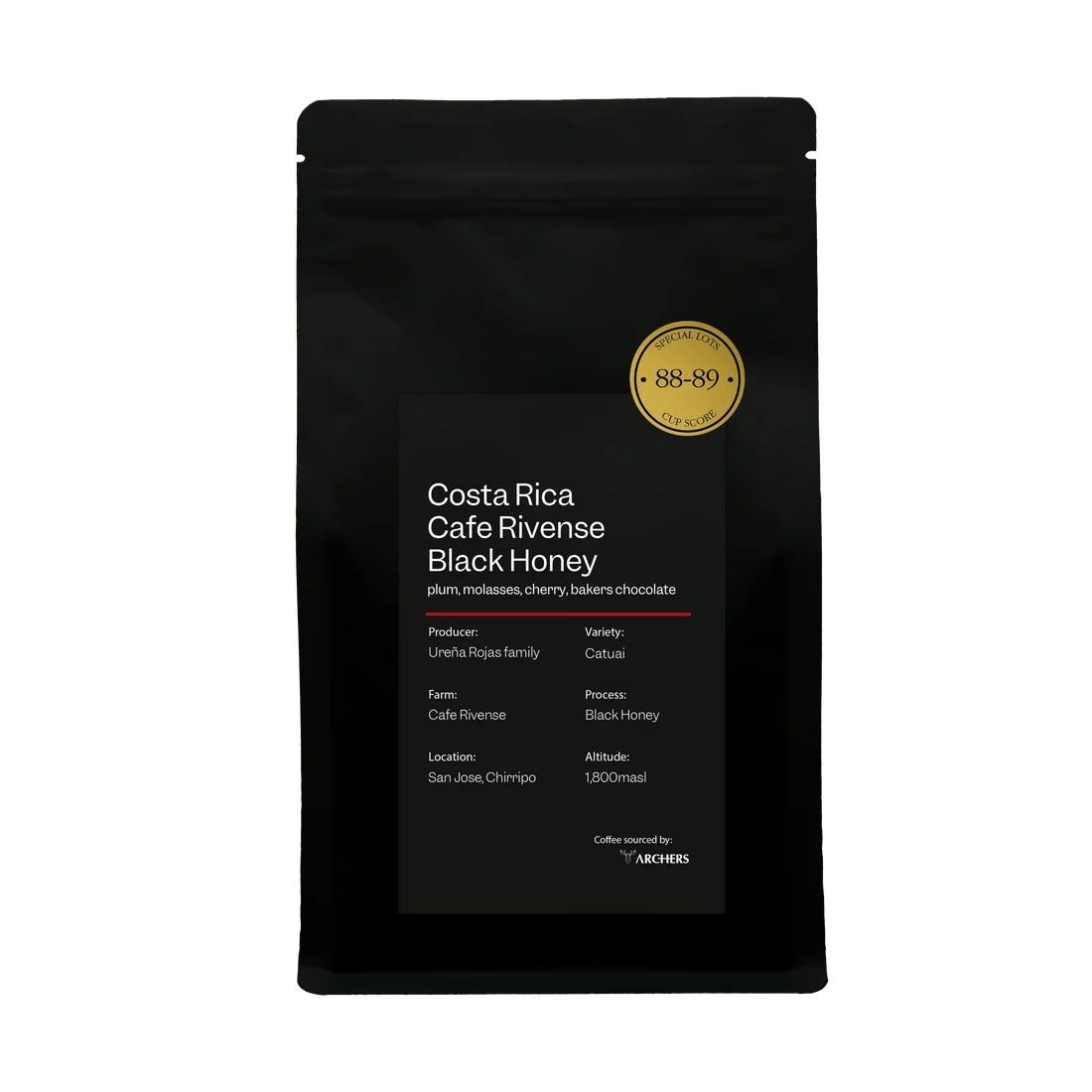 Coffee packaging for Archers - Cafe Rivense - Costa Rica - Black Honey