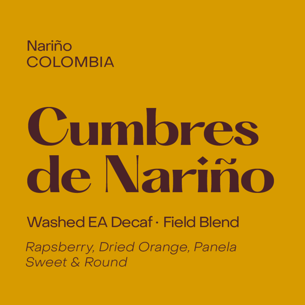 Subtext - Cumbres de Nariño - Colombia - Washed EA Decaf - Caturra, Colombia, Castillo