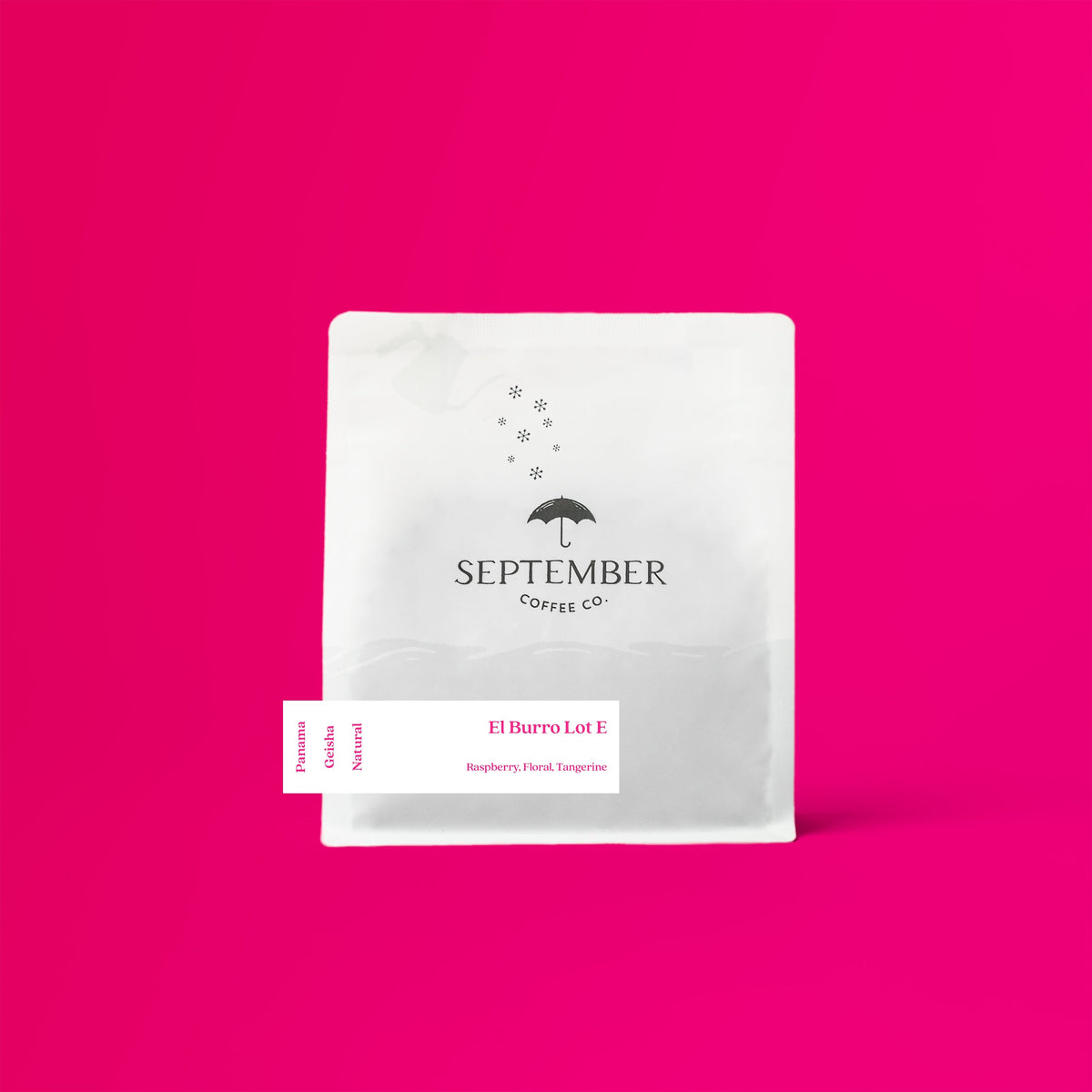Coffee packaging for SEPTEMBER - El Burro Lot E - Panama Natural Geisha