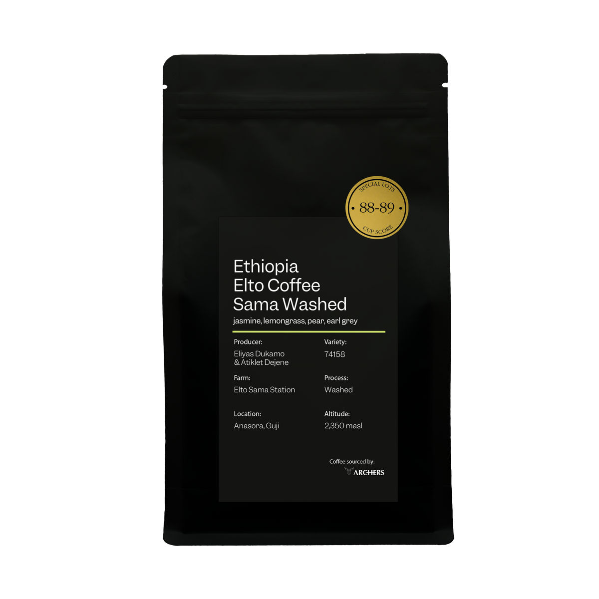 Coffee packaging for Archers - Elto Coffee - Ethiopia - Sama Washed - 100g