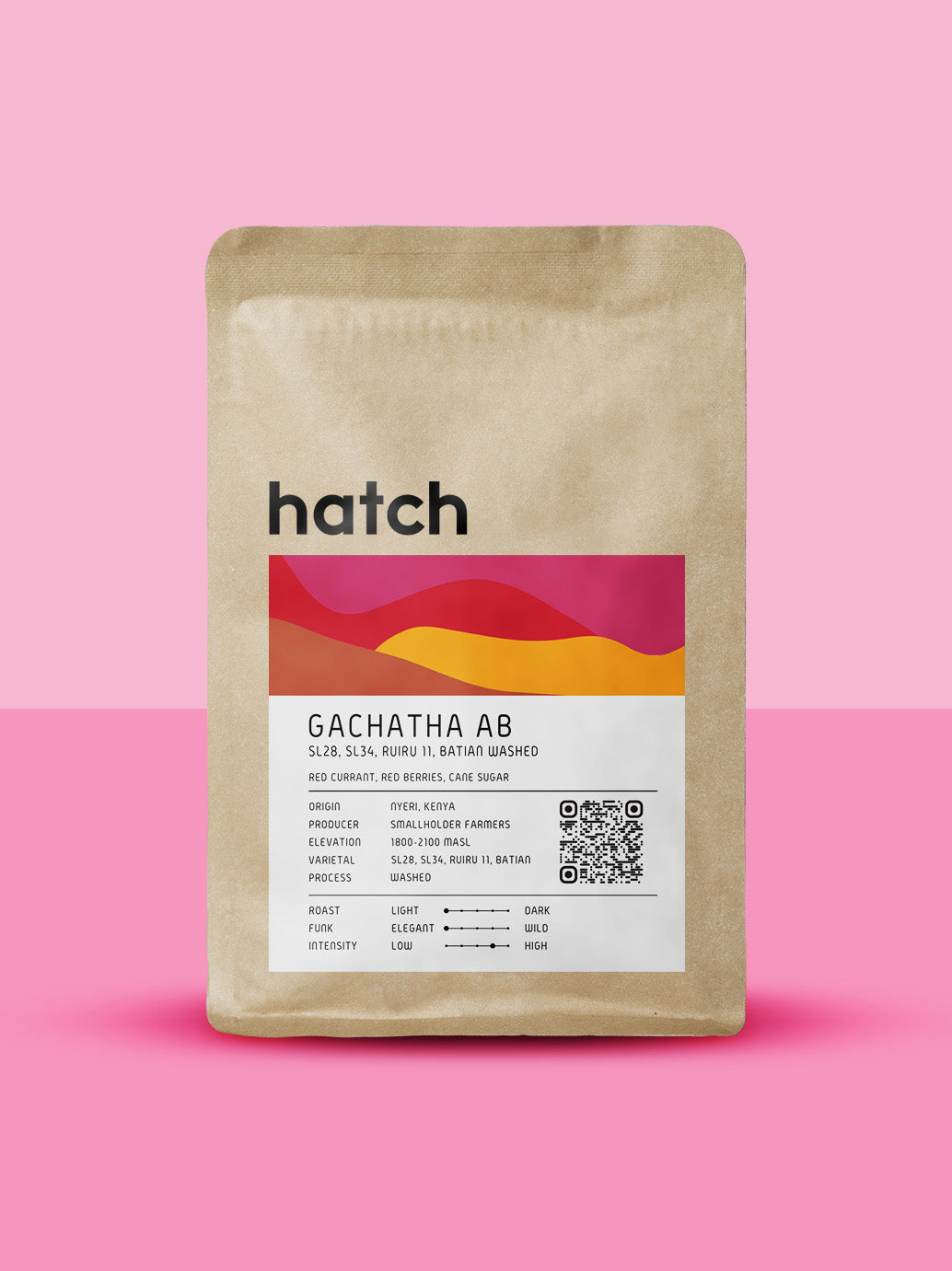 Coffee packaging for Hatch Coffee – Gachatha AB Washed – Kenya