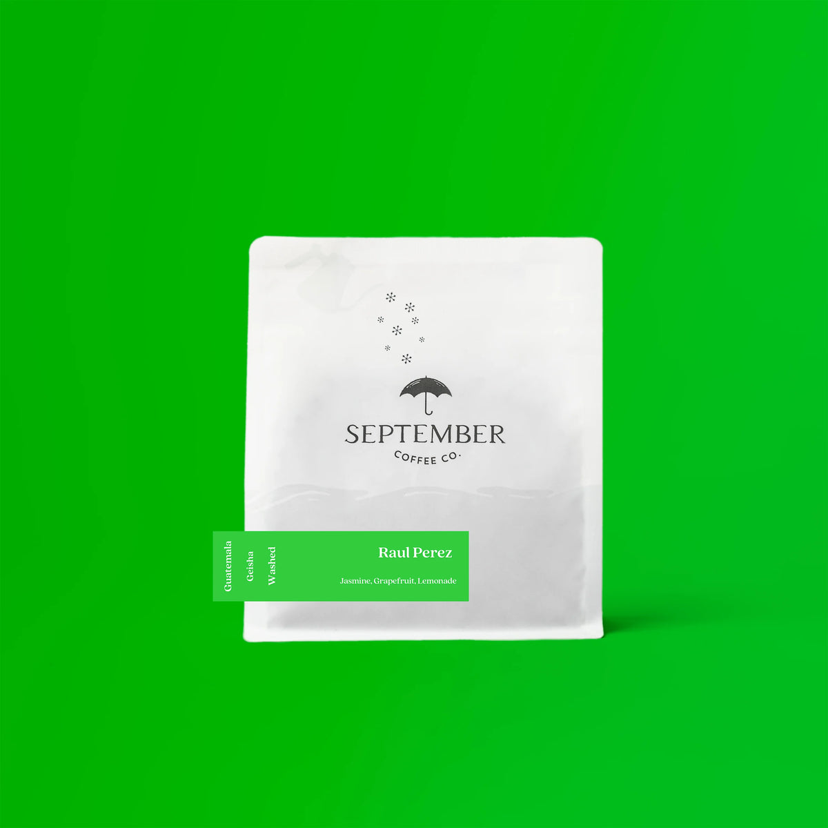 Coffee packaging for SEPTEMBER - Raul Perez - Guatemala - Washed - Geisha