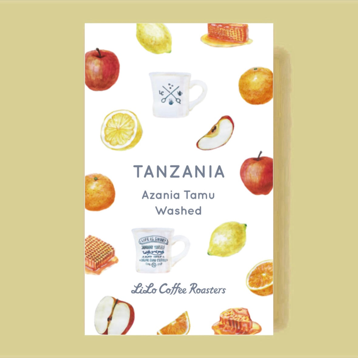 Illustrated tasting notes label for LILO - Tamu - Tanzania - Washed