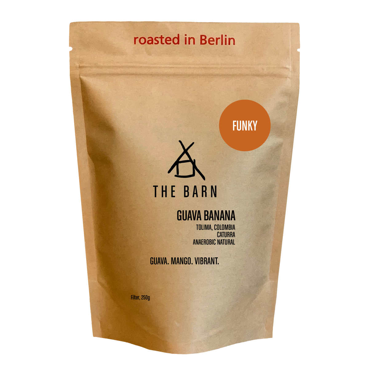 Coffee packaging for The Barn - El Vergel Guava Banana