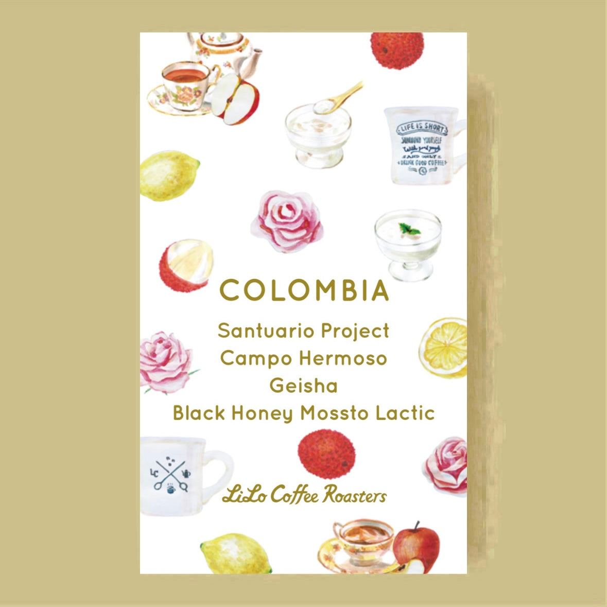 Official LiLo coffee label for LiLo Coffee Roasters – Campo Hermoso Geisha – Colombia – Black Honey Mossto Lactic – 200g