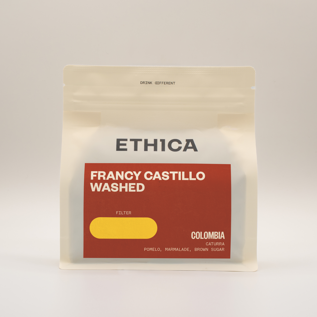 Coffee packaging for Ethica Coffee Roasters - Colombia Francy Castillo Caturra Washed