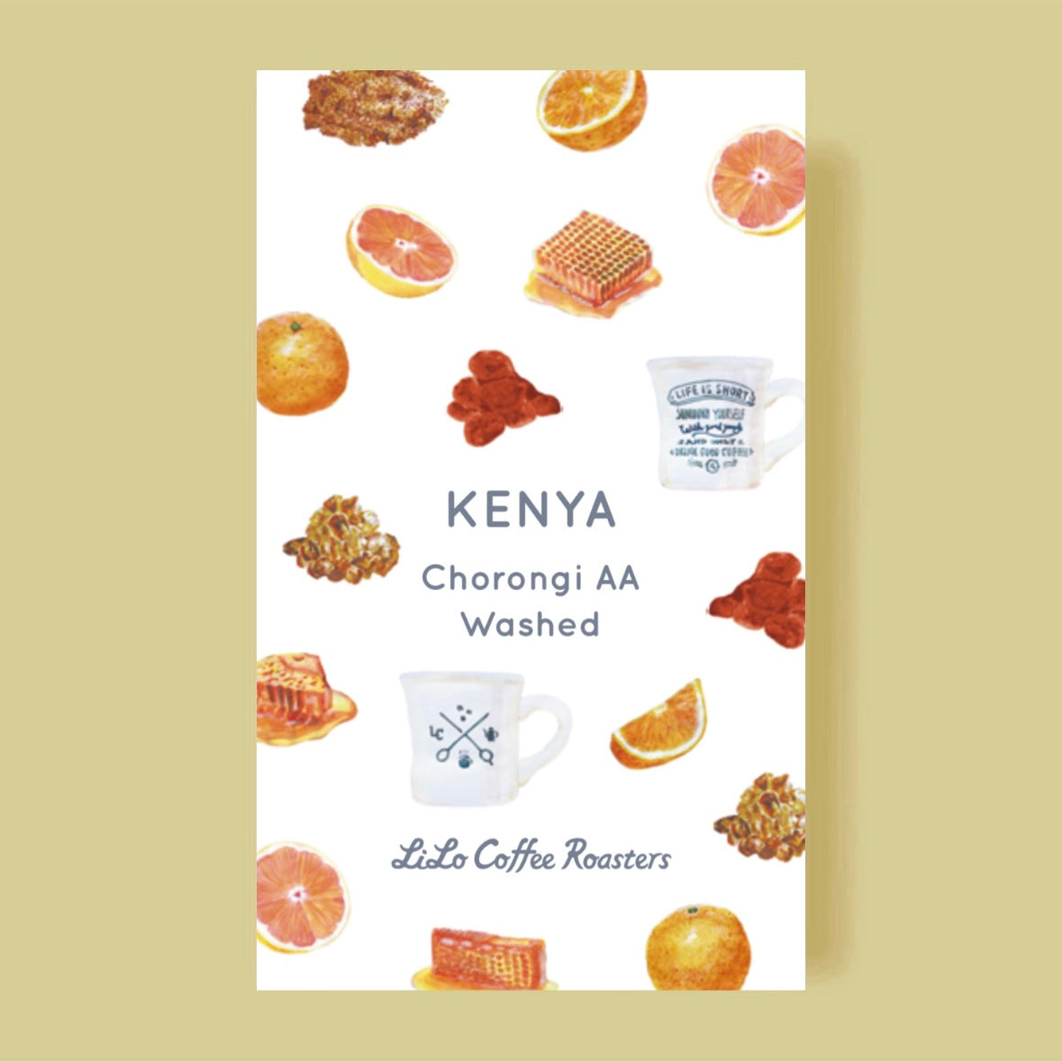 Official LiLo coffee label for LiLo Coffee Roasters – Chorongi AA – Kenya – Washed – 200g