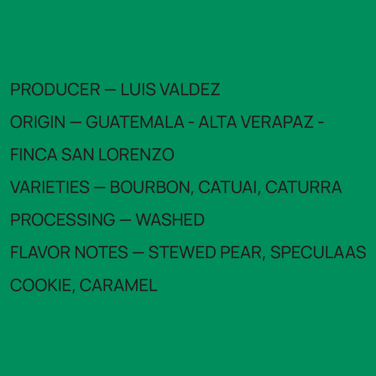 Mirra Coffee Luis Valdez - Guatemala tasting notes and origin