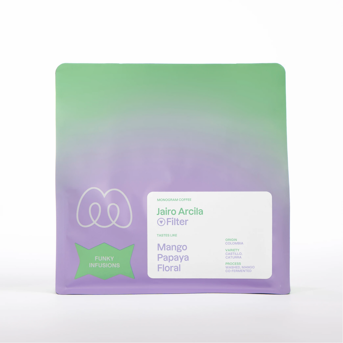 Coffee packaging for Monogram Coffee - Jairo Arcila Mango