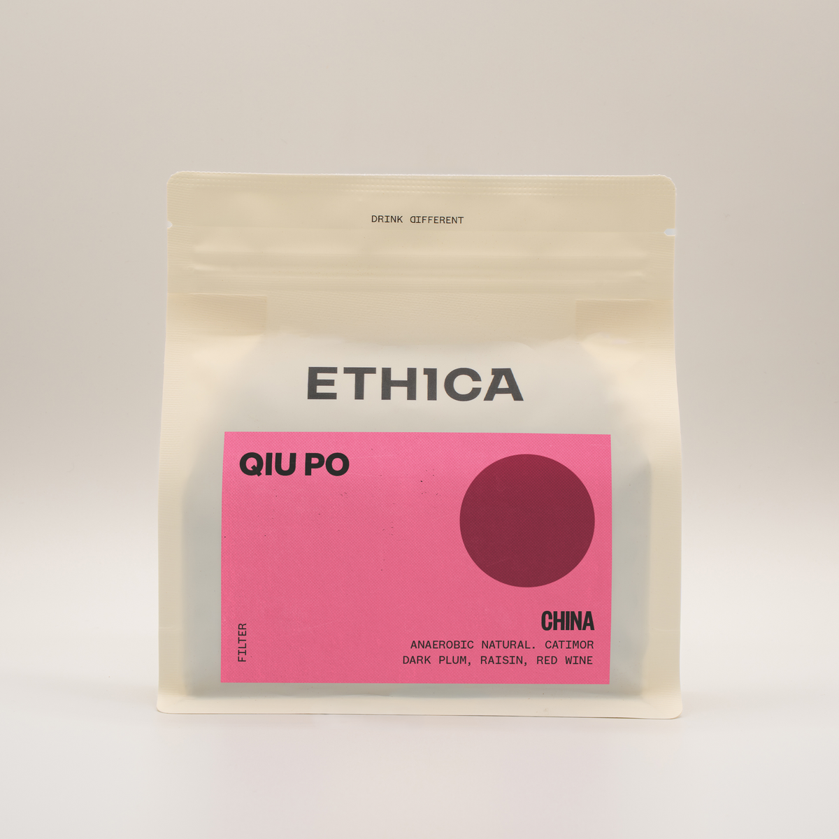 Coffee packaging for Ethica Coffee Roasters - China - Qiu Po - Anaerobic Natural - Filter