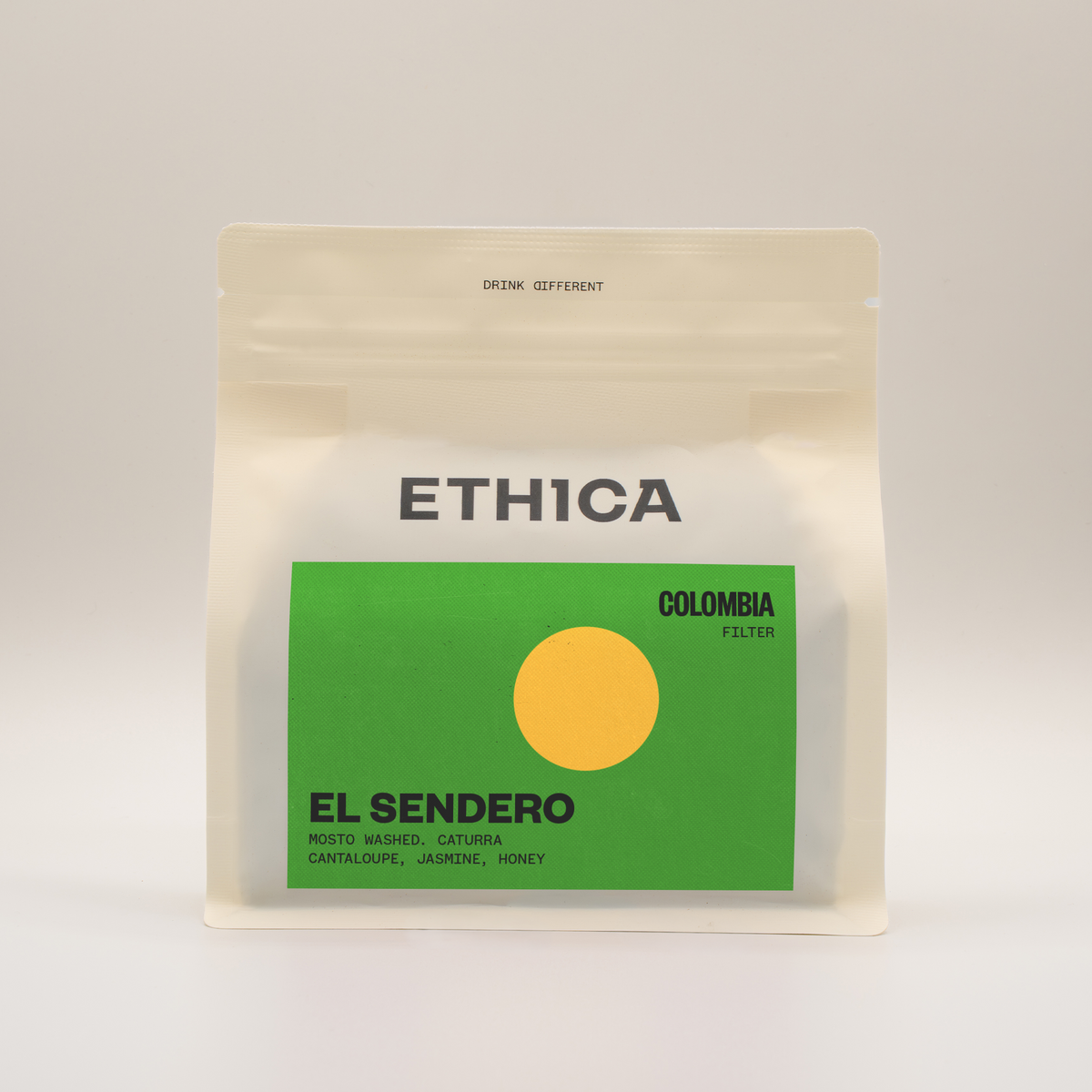 Coffee packaging for Ethica Coffee Roasters - Colombia El Sendero Mosto Washed