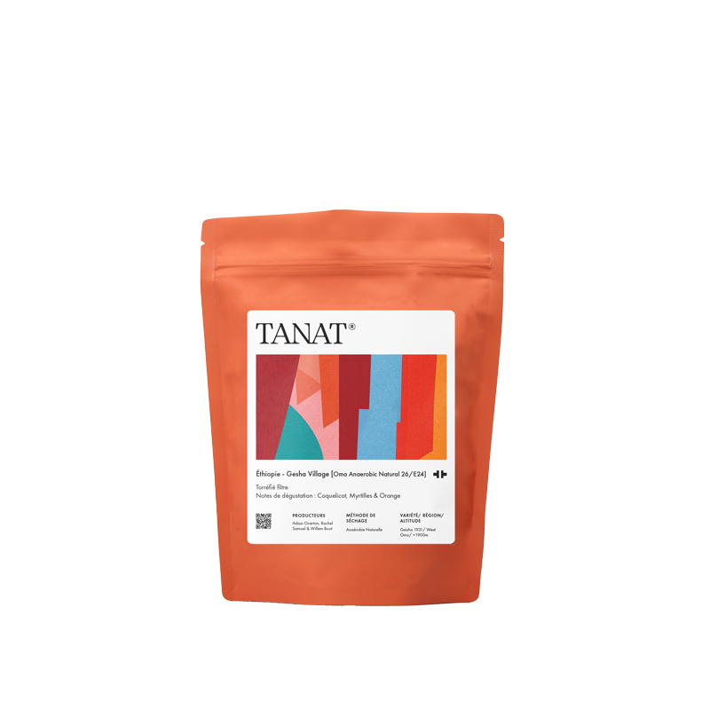 Tanat - Gesha Village Oma G26/E24 - Ethiopia - Gesha 1931 - Anaerobic Natural coffee packaging