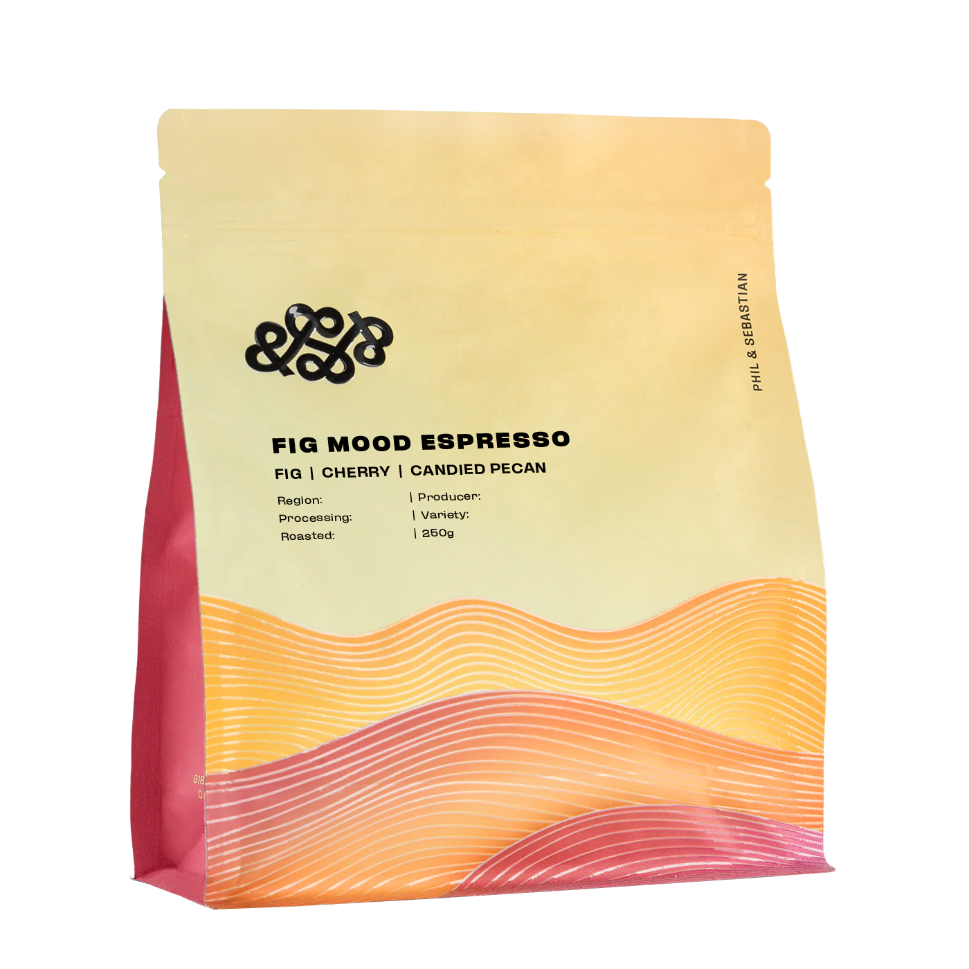 Fig Mood starts to introduce more fruit into the espresso. Its hallmark is its fig-like sweetness, but the coffee brings in juicy cherry liveliness and it's rounded out with candied pecan