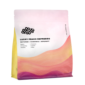 Lucky Peach is a delicate but juicy espresso with florals, stone fruit and sweet citrus.
