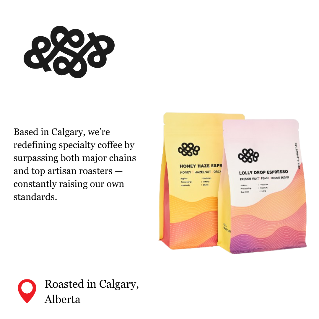 Based in Calgary, we’re redefining specialty coffee by surpassing both major chains and top artisan roasters — constantly raising our own standards.