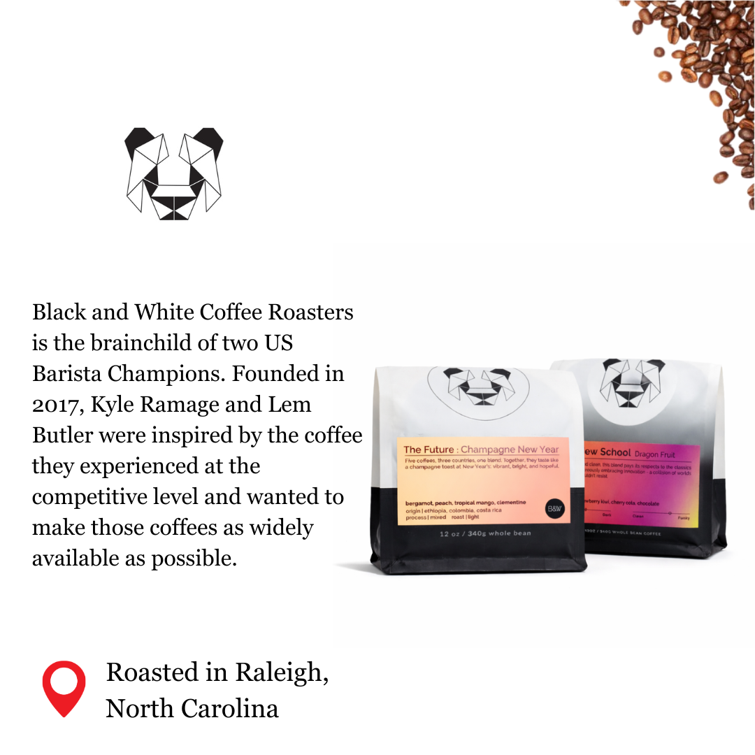 Black and white coffee roasters